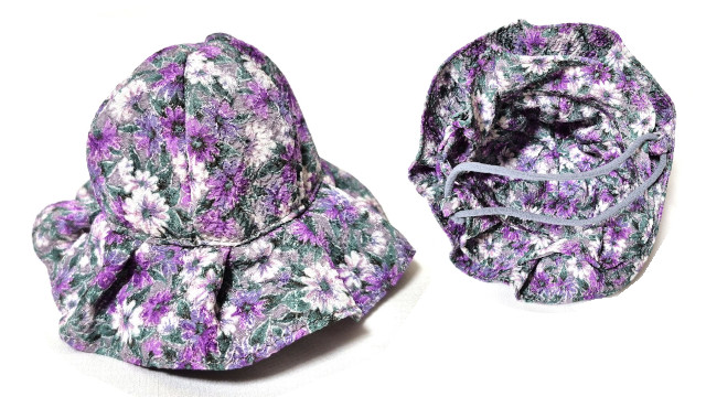 ちりめん花柄帽子-うさぎ用